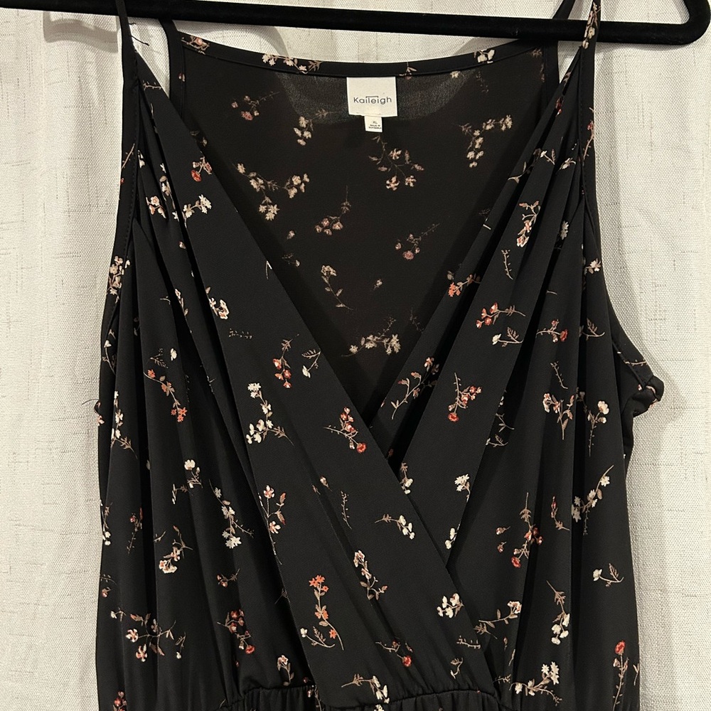 Kalleigh Black Floral Sleeveless Jumpsuit